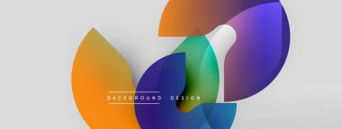 Soyut renkli şekiller çakışıyor. Modern tasarım, gradyanlar, eğriler, metin arkaplan tasarımı içerir. Minimalist estetik, parlak renkler sunar.