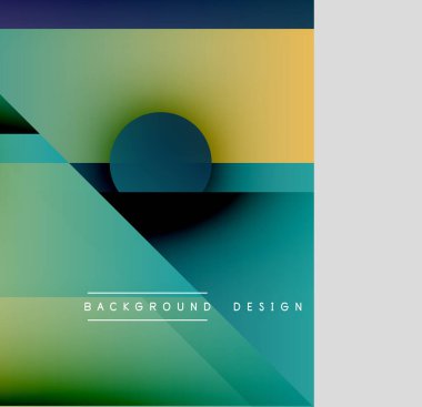 Soyut geometrik bileşim. Renkler karışıyor, modern görsel deneyim yaratıyor. Şekiller çakışıyor, dinamik tasarım oluşturuyor.