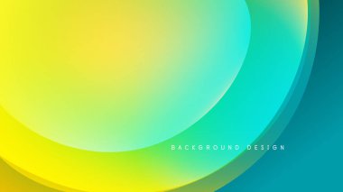 Soyut gradyanlar sarı, yeşil, turkuaz karışımı. Pürüzsüz eğriler karanlık zemine karşı dinamik görsel akış yaratır. Modern tasarım ögesi.