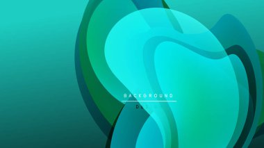 Soyut akışkan şekiller, turkuaz renkler, koyu arkaplan. Modern tasarım elementleri dinamik görsel etki yaratır. Yumuşak eğimler mevcut derinlik.