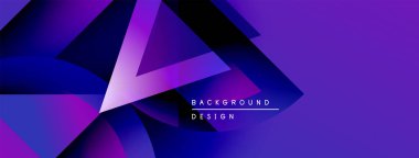Soyut mor tasarım geometrik şekiller, gradyanlar, dinamik bileşimler içerir. Dijital projeler için modern arkaplan.