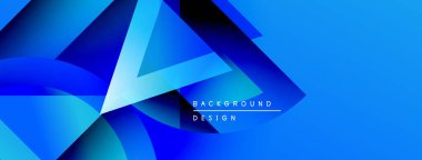 Soyut mavi arkaplan geometrik şekiller, gradyanlar, dinamik bileşimler içerir. Dijital projeler için modern tasarım ögesi.
