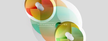 Soyut dizayn özellikleri üst üste binen daireler, dikdörtgenler, yumuşak eğimler. Sessiz renklerle, basit şekillerle, temiz çizgilerle modern estetik..