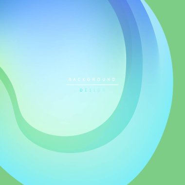 Soyut arkaplan özellikleri katmanlı eğriler. Renkler maviden yeşile geçerek yumuşak görsel akış oluşturur. Minimalist tasarım.