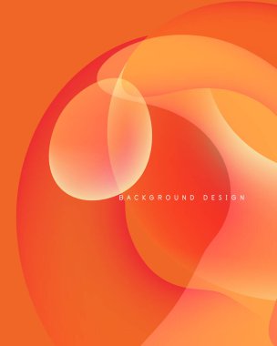 Soyut turuncu arka plan. Üst üste binen şekiller dinamik görsel efekt yaratır. Yumuşak eğimler, modern tasarım elementleri mevcut.