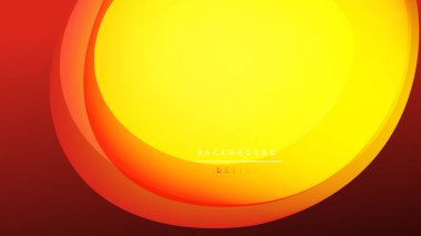 Soyut tasarım canlı turuncu, sarı renkler içerir. Dairesel katmanlar koyu arkaplana karşı derinlik yaratır. Modern, minimalist estetik.