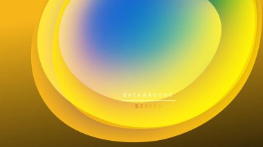 Soyut, canlı katmanlar akışkan şekiller yaratır. Sarı, mavi renkler harmanlanarak dinamik bir arka plan tasarımı oluşturur. Minimalist estetik.