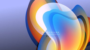 Soyut akışkan şekiller, canlı renklerin karışımı. Gradyan arka plan dinamik görsel efekt yaratır. Modern tasarım ögesi.