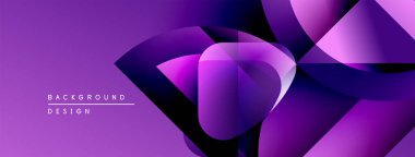 Soyut mor tasarım. Geometrik şekiller örtüşür, dinamik görsel doku yaratır. Dijital projeler için modern arkaplan.