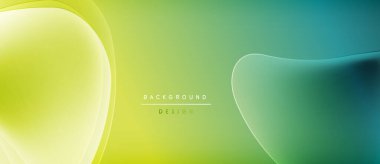 Soyut arkaplan pürüzsüz eğimlere sahiptir. Sarı, yeşil, deniz mavisi renkleri kusursuz bir şekilde harmanlanarak modern tasarım yaratıyor. Minimalist estetik.