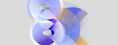 Soyut tasarım, akıcı şekiller, yumuşak renkler. Mavi, mor, bej renkler dinamik kompozisyon yaratır. Modern estetik, pürüzsüz eğimler sunar.