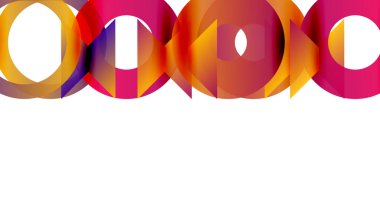 Soyut renkli daireler dinamik görsel desenler oluşturur. Parlak renkler harmanlanır ve modern tasarım elementini oluşturur. Basit, temiz estetik..