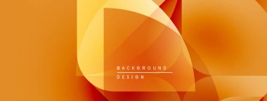 Soyut turuncu arka plan. Üst üste binen şekiller dinamik görsel efekt yaratır. Sancaklar ve sunumlar için modern tasarım uygun.