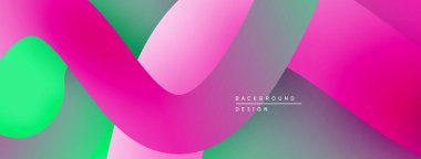 Soyut canlı katmanlar akıcı tasarım yaratır. Pembe, yeşil, mor renkler kusursuz bir şekilde harmanlanır. Dijital projeler için modern arkaplan.