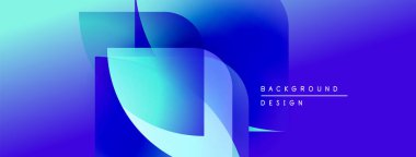 Soyut mavi eğimler akan şekiller oluşturur. Metin içerikli minimalist tasarım, arka plan oluşturulmasını gösteriyor. Modern estetik, canlı renkler.