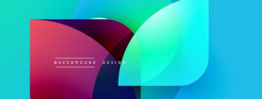 Soyut renkli katmanlar örtüşüyor. Gradyan gölgeler dinamik görsel efekt yaratır. Modern tasarım elementleri yenilik ve enerji öneriyor.