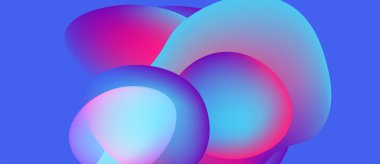 Soyut sıvı şekiller, canlı pembeler, maviler harmanlanır. Gradyan renkler dinamik kompozisyon oluşturur, pürüzsüz geçişler. Modern tasarım ögesi.