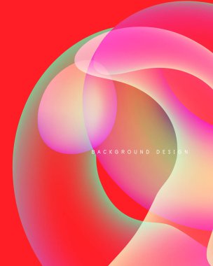 Soyut, canlı katmanlar akışkan şekiller yaratır. Kırmızı, pembe, turuncu renkler kusursuz bir şekilde harmanlanır. Modern tasarım ögesi.