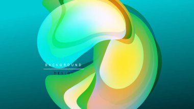 Soyut sıvı şekiller, canlı renklerin karışımı. Dinamik kompozisyon, modern tasarım öğesi. Arkaplan enerji, hareket, ışık etkileşimi öneriyor.