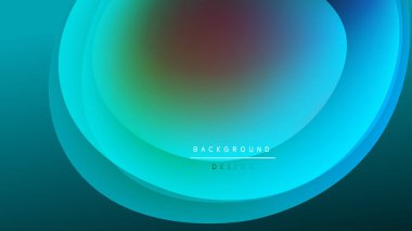 Soyut katmanlar canlı oval şekiller yaratır. Teal, mavi, kırmızı renkler düzgün bir şekilde karışır. Minimum metin arka plan tasarımı okur. Modern estetik.