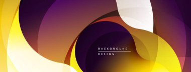 Soyut kompozisyon. Üst üste binen şekiller dinamik görsel akış yaratır. Sıcak renkler hakim, eğimler, kıvrımlar, pürüzsüz geçişler. Modern tasarım ögesi.