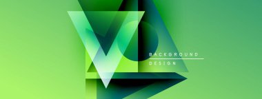 Soyut yeşil tasarım katmanlı geometrik şekiller içerir. Modern kompozisyon dinamik görsel efekt yaratır. Minimalist stil, temiz hatlar.