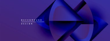 Soyut mor tasarım üst üste binen şekiller, gradyanlar, dinamik çizgiler. Modern estetik, arka planlar ve sunumlar için uygun..