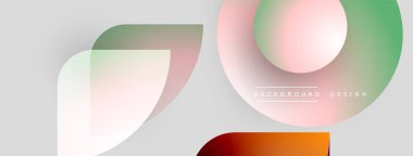 Soyut şekiller örtüşür, yumuşak eğimler yaratır. Işık arkaplanı canlı renk paletini destekler. Minimalist tasarım modern ve temiz hissettiriyor..