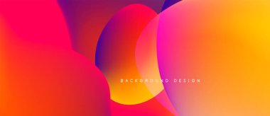 Değişken bir arkaplan. Üst üste binen daireler dinamik görsel efekt yaratır. Sıcak renkler kompozisyona hakim, bu da enerjiyi.