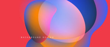 Soyut renkli şekiller çakışıyor. Gradyan renkler harmanlanarak, dinamik görsel efekt yaratır. Arkaplan ve sunumlar için uygun modern tasarım.