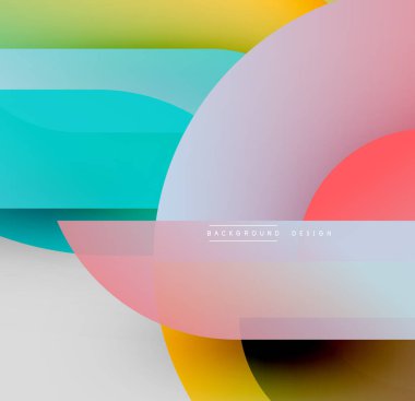 Soyut geometrik şekiller çakışıyor. Yumuşak renkler harmanlanır, modern görsel deneyim yaratır. Minimalist tasarım, pürüzsüz gradyanlar.