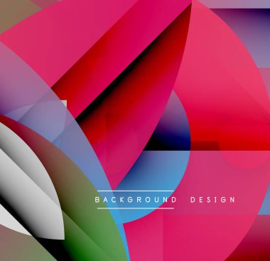 Soyut geometrik şekiller örtüşüyor, canlı renk eğimleri yaratıyor. Dinamik bileşim hareketi, modern estetiği akla getiriyor..