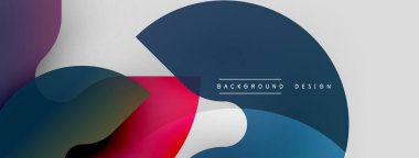 Soyut şekiller örtüşür, dinamik bileşim yaratır. Renkler düzgün bir şekilde harmanlanarak modern görsel deneyimi oluşturur. Metin kaplamalı minimalist tasarım.