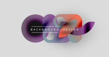 Soyut renkli şekiller örtüşüyor, dinamik arkaplan tasarımı yaratıyor. Gradyan renkler harmanlanmış, modern görsel cazibe sunuyor.