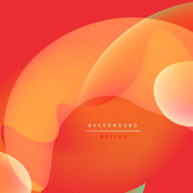 Soyut sıvı şekiller harmanlanarak sıcak turuncu gradyan oluşturur. Tasarım elementleri modern estetik, pürüzsüz geçişler öneriyor.