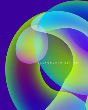 Soyut renkli katmanlar dinamik akış şekilleri yaratır. Gradyan renkler harmanlanır, canlı görsel deneyimler oluşturur..