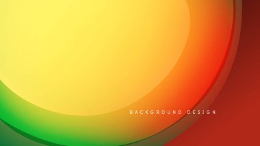 Soyut renkli dalgalar. Sarı, turuncu, yeşil renkler siyah arkaplan üzerinde. Düz eğriler dinamik görsel efekt yaratır.