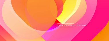 Soyut renkli katmanlar dinamik görsel efekt yaratır. Gradyan gölgeler harmanlanır, düzgün kıvrımlar oluşturulur, modern tasarım.