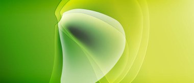 Soyut yeşil tasarım. Pürüzsüz katmanlar akıcı şekiller, değişim etkisi, yumuşak aydınlatma yaratır. Minimalist kompozisyon, rahatlatıcı görseller.