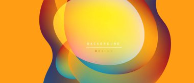 Soyut enerjik şekiller örtüşür, dinamik görsel efekt yaratır. Sıcak renkler baskın, değişkenler sorunsuz bir şekilde değişiyor. Arkaplan tasarımı metin ögeleri içerir.