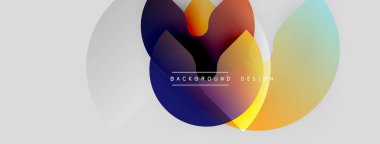 Soyut renkli şekiller çakışıyor. Gradyan renkler harmanlanarak, dinamik görsel efekt yaratır. Arka planlar için modern tasarım ögesi.