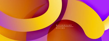 Soyut sıvı şekilleri örtüşür, canlı gradyanlar yaratır. Sıcak tonlarda mor aksanlar hakim. Modern tasarım ögesi.