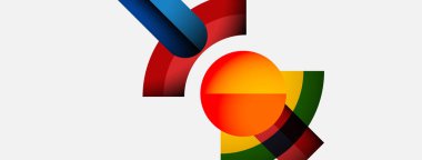 Soyut renkli tasarım kıvrımlı şekiller, canlı renkler, dinamik bileşimler içerir. Modern grafik ögesi enerji, hareket, yaratıcılık öneriyor.