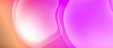 Soyut arkaplan şekilleri, canlı pembeler, portakallar. Yumuşak parıltı pürüzsüz geçişler yaratır, modern estetik.