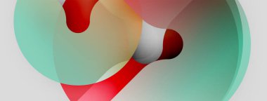 Soyut kompozisyon. Üst üste binen daireler, kırmızı renkler baskın, yumuşak eğimler mevcut. Minimalist tasarım, modern estetik.