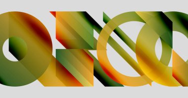 Üst üste binen renkli şekiller içeren soyut bir kompozisyon. Gradyan renkler harmanlanarak, dinamik görsel efekt yaratır. Modern tasarım, geometrik formlar hakim..