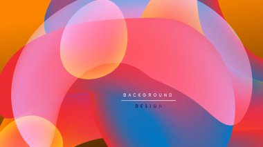 Soyut renkli şekiller örtüşüyor, canlı gradyanlar yaratıyor. Arkaplan siyah, tasarım modern, akışkan.