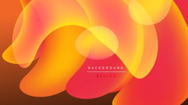 Soyut sıvı şekiller, canlı turuncu, sarı renkler. Siyah arkaplan üzerinde dinamik kompozisyon. Modern tasarım ögesi.