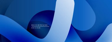 Soyut mavi katmanlar dinamik zemin oluşturur. Pürüzsüz şekiller örtüşüyor, modern görsel cazibe sunuyor. Minimalist tasarım çeşitli projelere uyar.