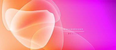Soyut sıvı şekilleri turuncu ve pembe renkleri harmanlıyor. Gradyan arka plan modern tasarım, yumuşak ışıklandırma, dinamik kompozisyon öneriyor.